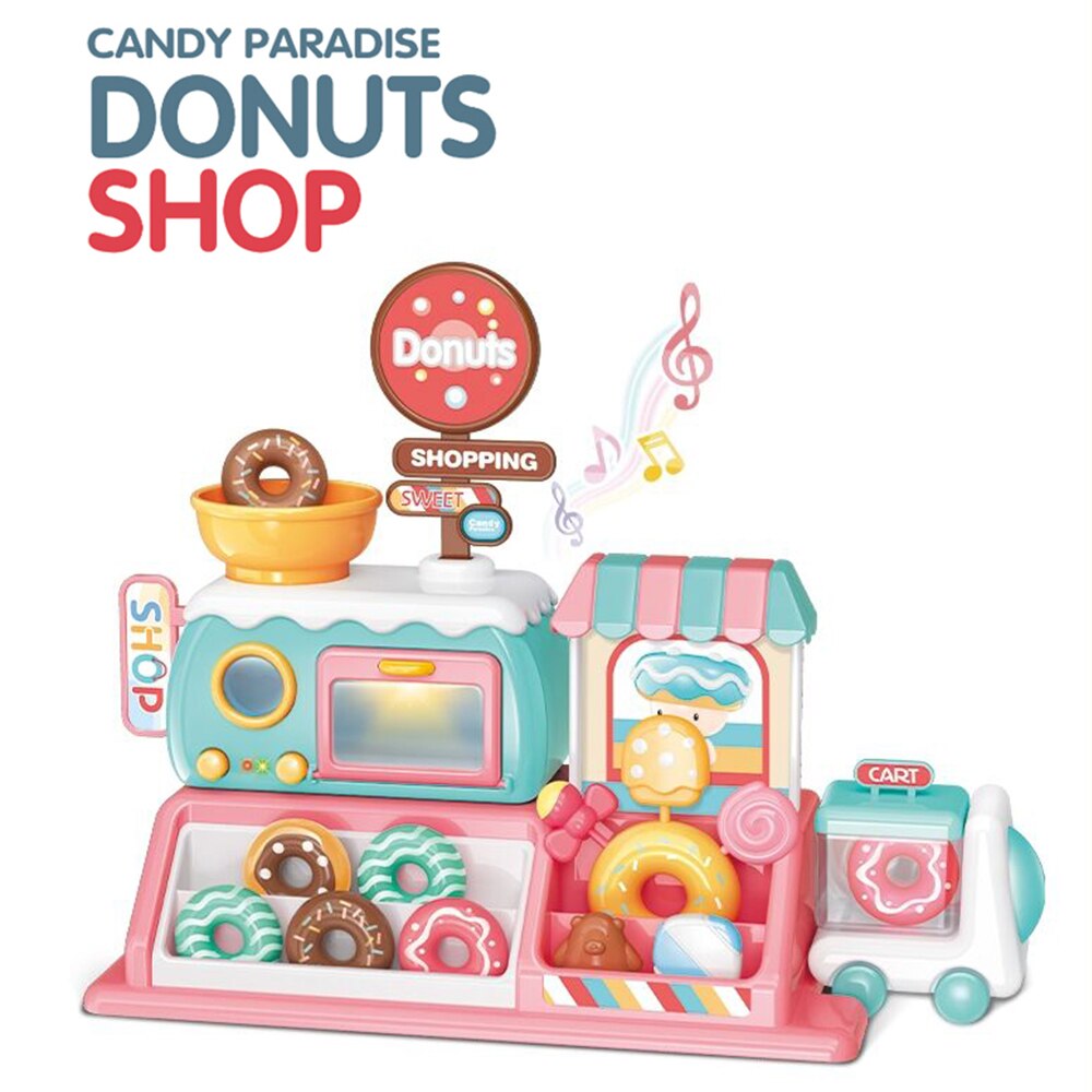 777-3 Children play game with video Electric music donut shop candy birthday Interesting music intelligent turn Guide the car