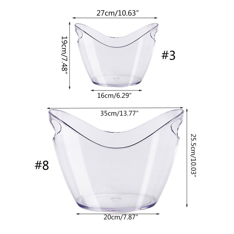 Vasca in plastica trasparente da litro in acrilico per bevande e feste bottiglie di vino o Champagne per sbarra dell'Hotel regalo del ristorante dell'Hotel