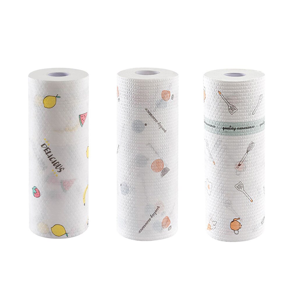 Trapo de limpieza desechable, toallitas de papel para cocina perezosa, absorción de aceite, toalla para lavar las manos, paño lavable para platos # T1G