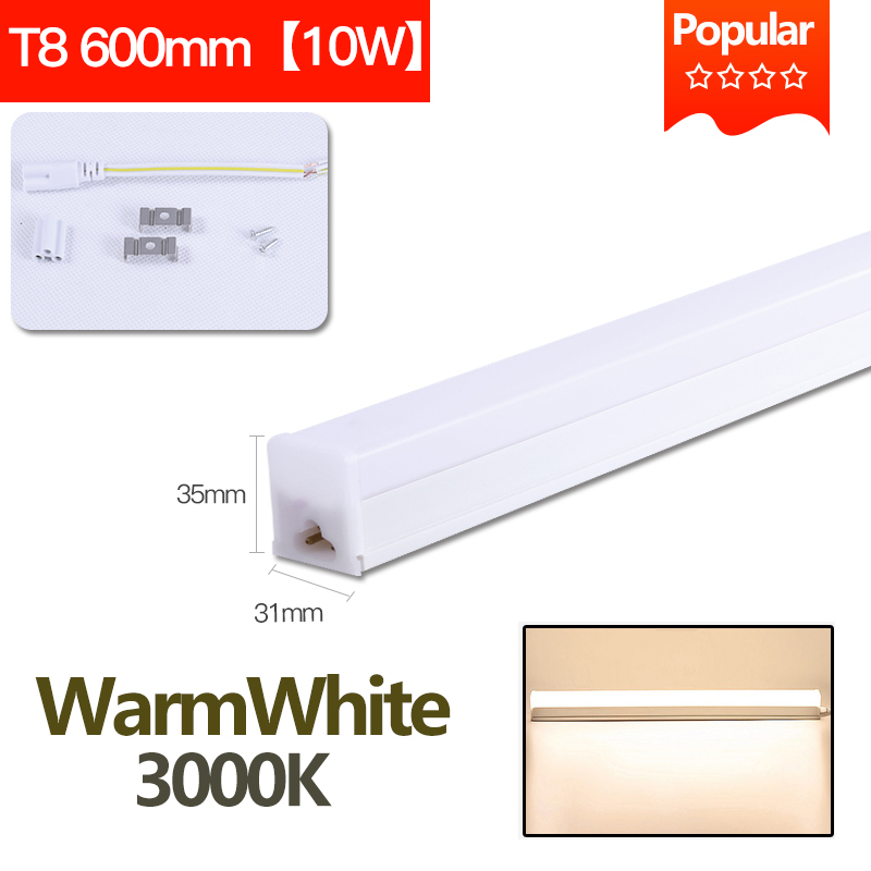 T8 T5 Led Leuchtstoffröhre 220V Rohr Led 120cm 60cm T8 Wand Lampe Lampe Licht Lampara 5W 20W Tobe lampa 2FT 4FT Home Küche Beleuchtung: 1pcs 9W Warm White