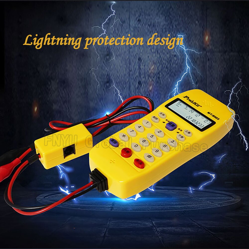 Pro'skit automatic detection phone line tester MT-8003 16-bit LCD Caller type check line Telephone Circuit Finder Repair Tools