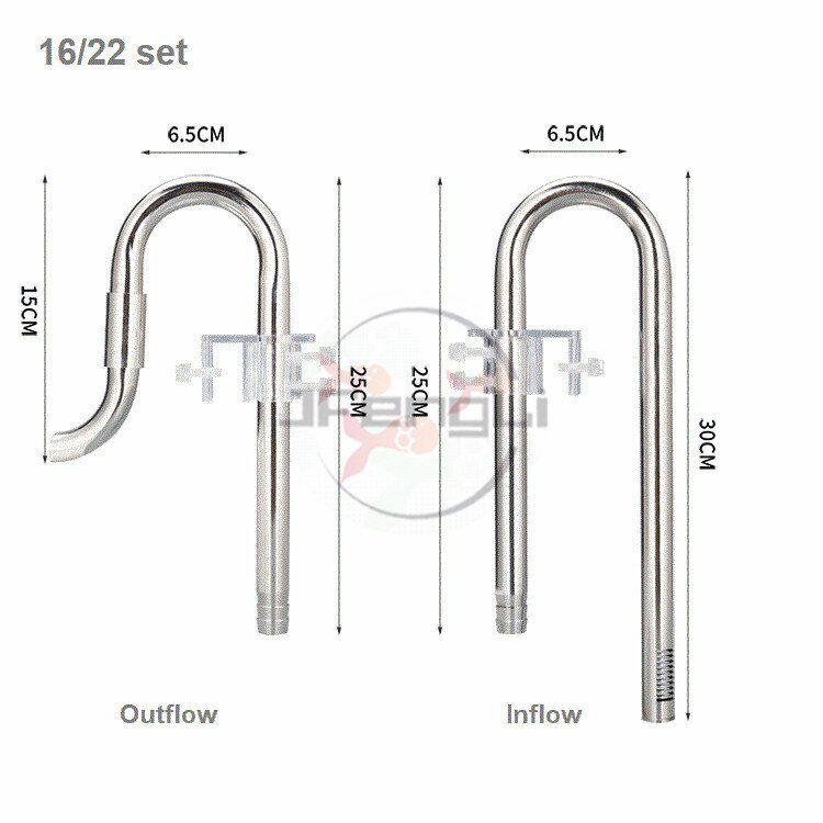 ZRDR filtro per acquario filtro esterno in acciaio inossidabile scarico uscita uscita schiumatoio acqua rimuovere il tubo del giglio del film dell'olio: C-16out16in