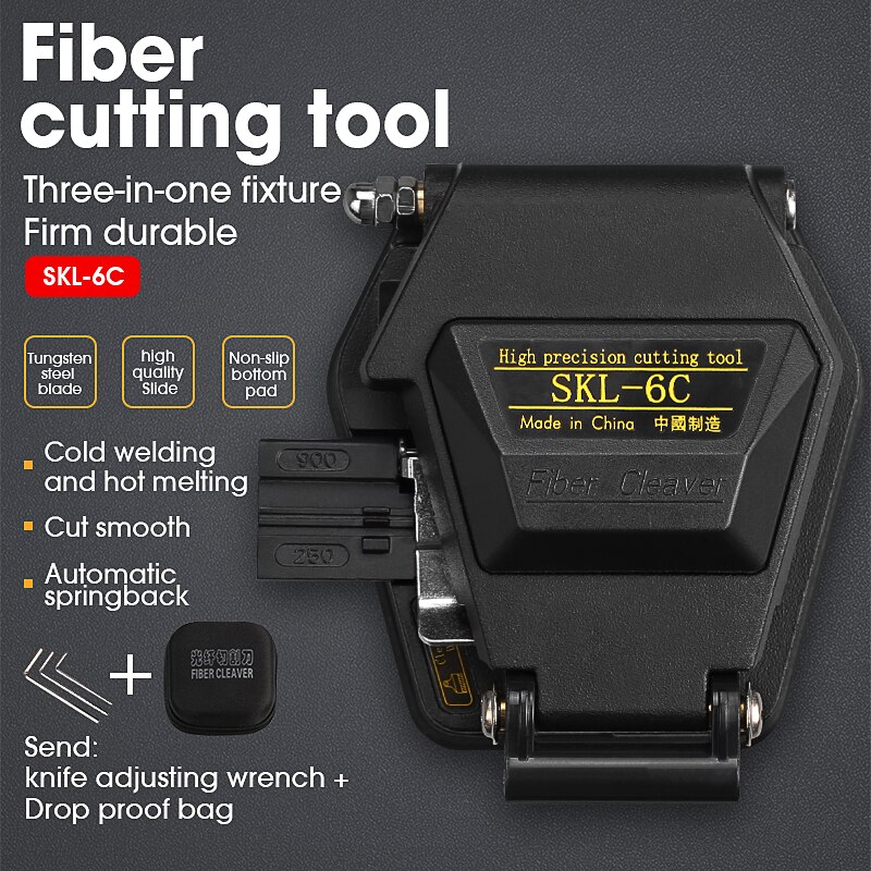 Fiber cleaver SKL-6C Cable Cutting Knife FTTT Fiber Optic Knife Tools cutter High Precision Cleavers 16 surface blade