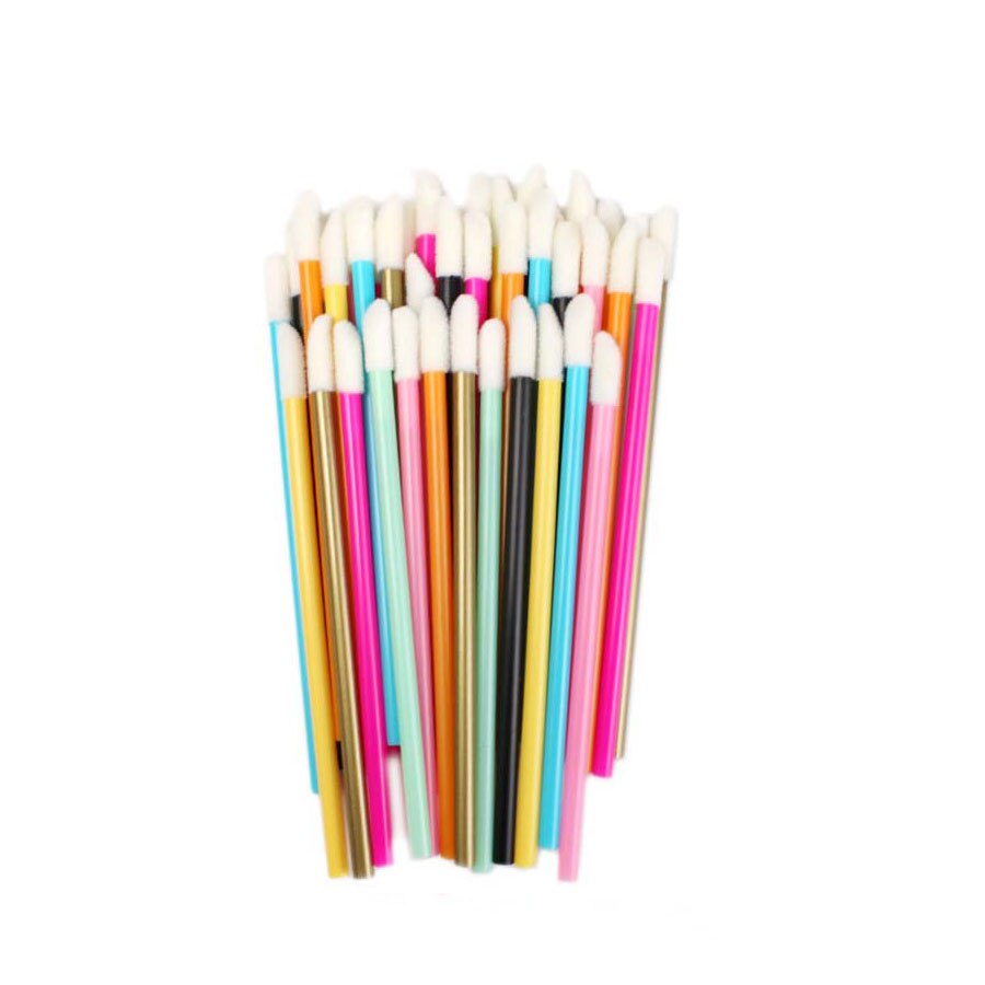 50/100 Pcs Disposable Lip Brushes synthetic Hairbrush full size Lipsticks Lipbrush Make up Brushes Cosmetic Makeup Tools: Mixed / 50PCS