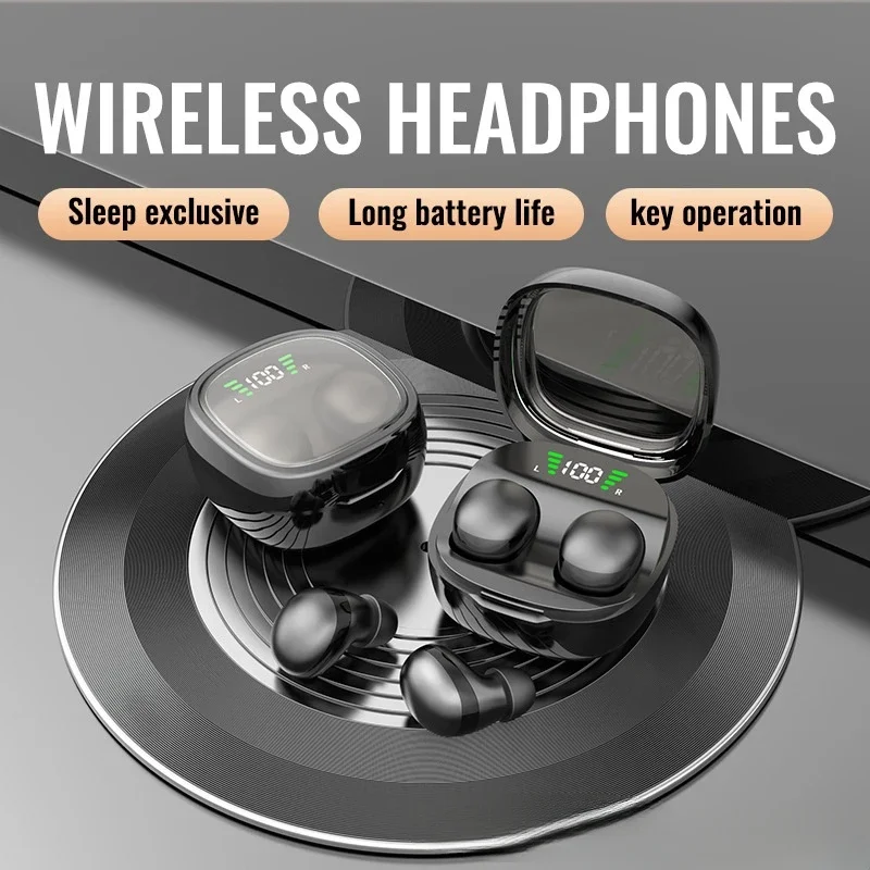 Auriculares invisibles inalámbricos para dormir, cascos ligeros con Bluetooth 5,3 pulgadas, pequeños auriculares ocultos para teléfonos móviles universales