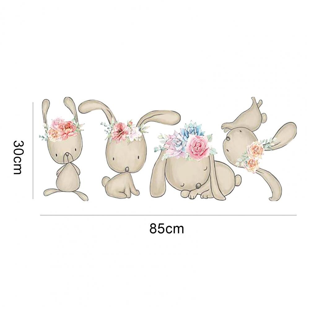 Miroir Décoratif Lapin Autocollant – Pour Chambre Enfant, 38x25 Cm, Bois, Argenté