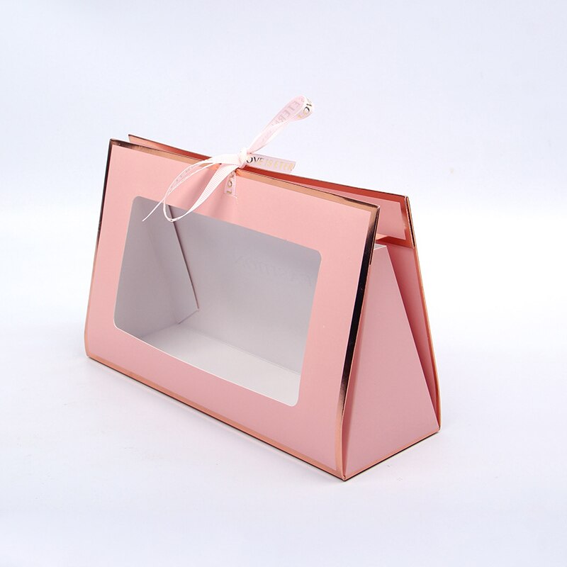 Flower Arrangement Bag Kraft Paper Folding Hollow Flower Box Hand Box Cardboard Floral Packaging Material J6A5526