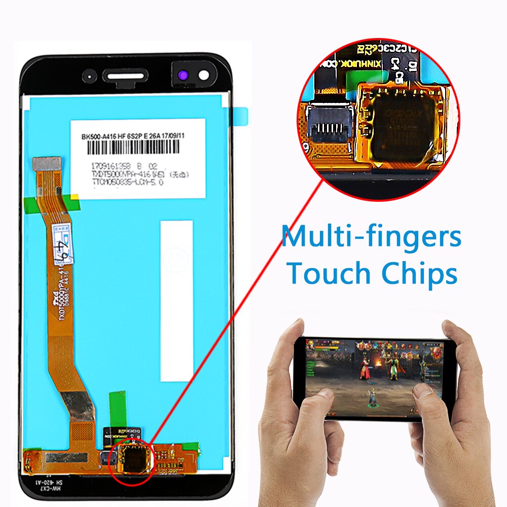 LCD & Touchscreen Digitizer Assembly for Huawei P9 Lite mini / Y6 Pro - 5.0 inch IPS Display - Includes Frame Option - Black, White, Gold