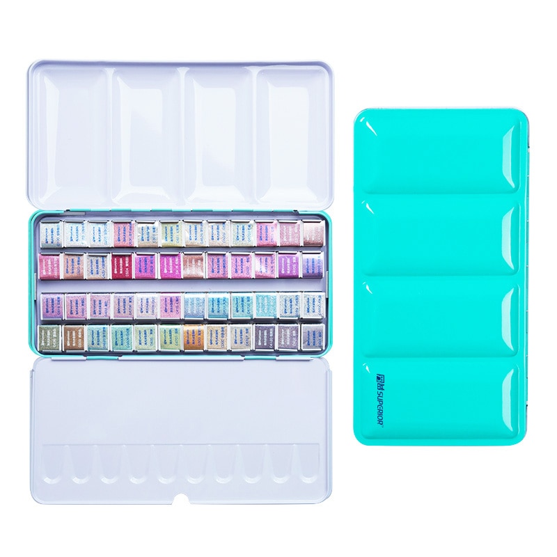 Professionele 12/24/48 Kleuren Parelmoer Aquarel Verf Set Pigment Effen Verf voor Kunst Levert