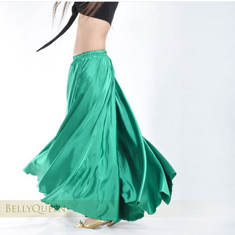 Jupe longue en Satin et Polyester de pour femmes, tenue de scène espagnole, Performance de danse, costume Flamenco, jupe de 360 à 720 degrés