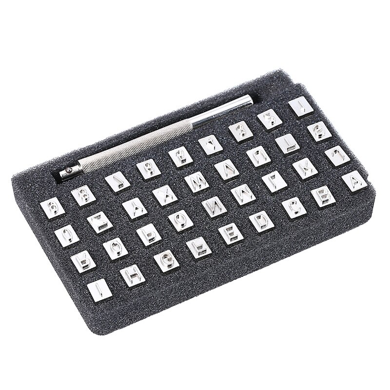 36pcs Letter Alphabet Numbers Leather Stamps Set Leather Stamping Punch + Staming Heads Tool For Leathercraft Work 3.5mm/6.5mm