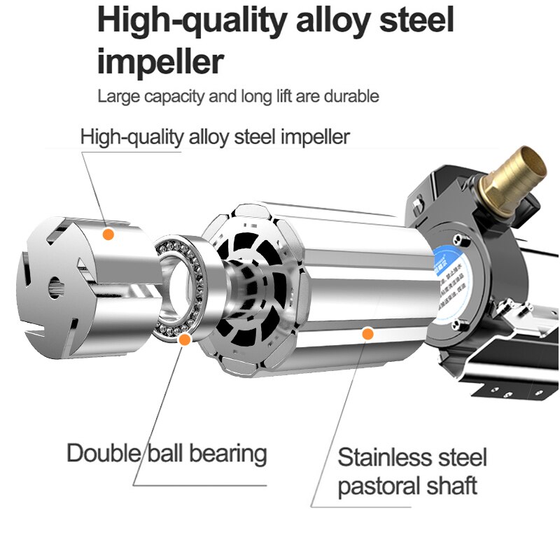 Small Portable High-flow Electric Suction Pump 12/24/220V Stainless Steel Diesel/Kerosene Self-priming Suction Pump