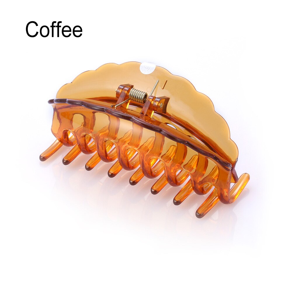 1pc Barrette Crab Clamp Clips Girls Hair Updo Hairpin Hairdress Styling Tool Women Hair Claw Banana Hair Clips: Coffee