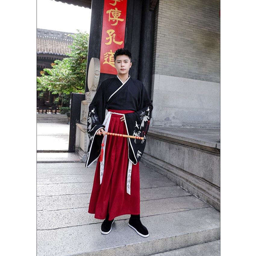 Man forntida kinesisk dräkt hanfu kran vintage vuxna kvinnor folk qing dynastin festival dräkt tangsuit maskeraddräkt fest vestidos