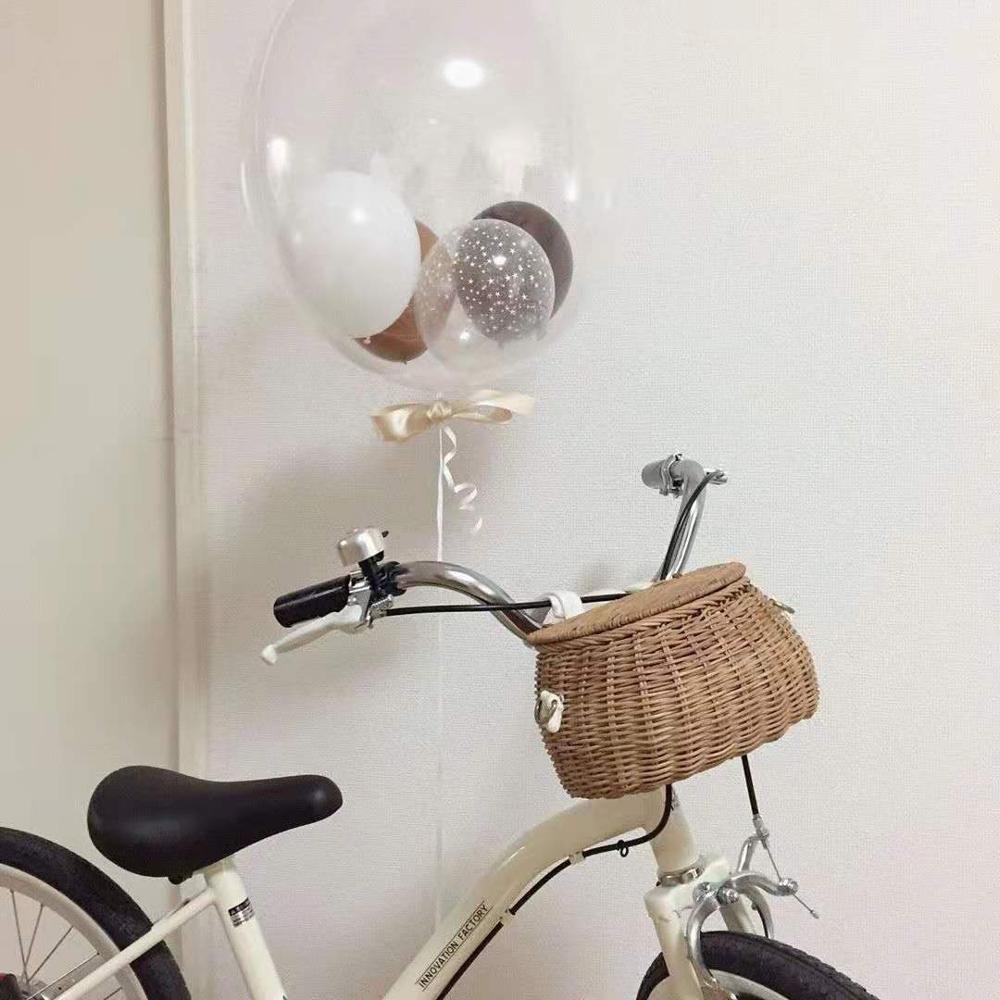 Rattan Bicycle Storage Basket Children Cute Picnic Basket Wicker Straw BackPack Multi-use Girls Kids Summer Beach Shoulder Bag