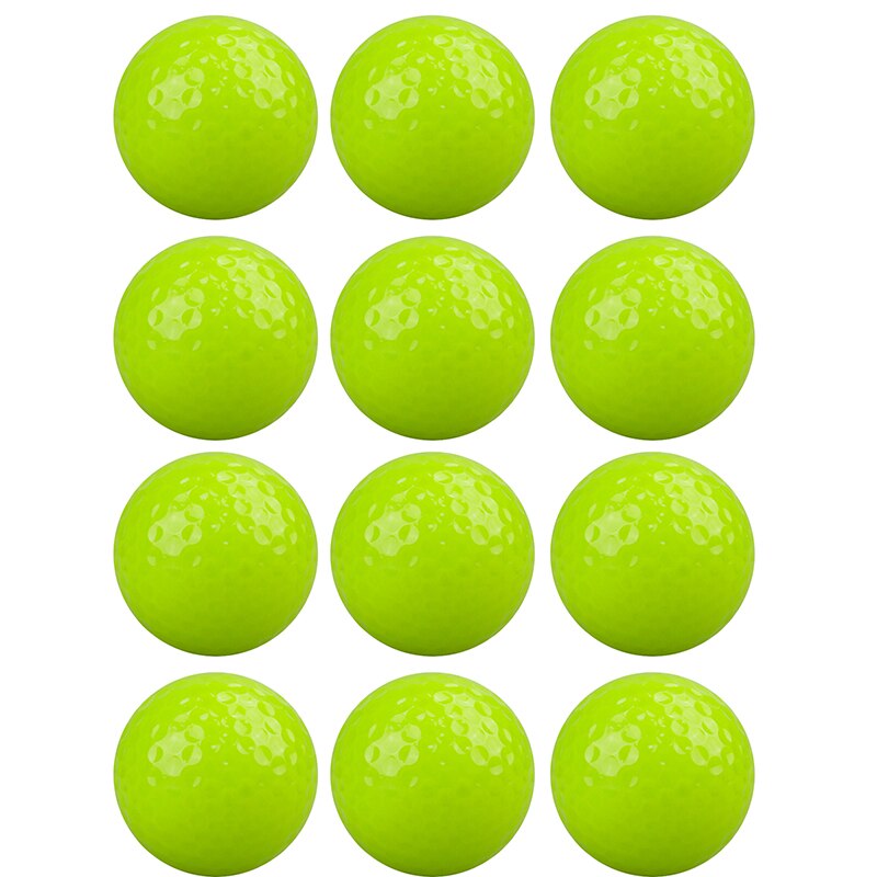 Crestgolf Crystal Golf Balls Practice Two-Piece Golf Ball Golf Mixed Color 12pcs/Pack: yellow
