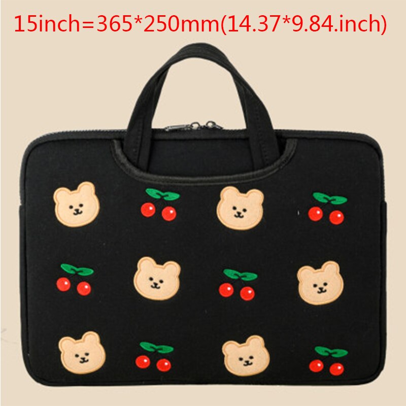 Cotton Bear torby do przechowywania laptopa na rękaw 11/13 cala dla Macbook Air Pro 13 15 torebka na komputer teczka torba na notebooka: C handbag 15inch