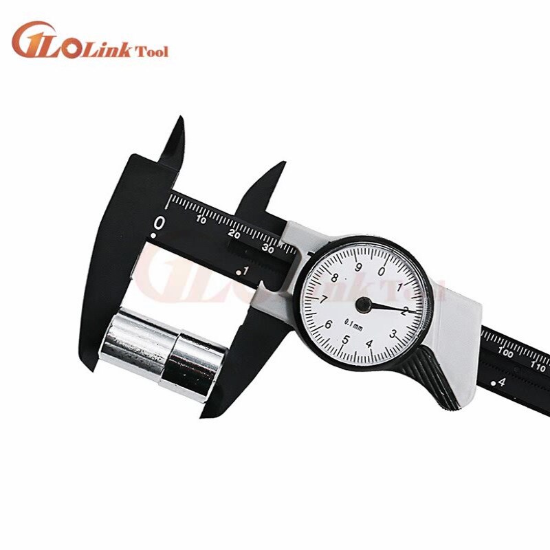 double needle 150mm 0.02mm 0.001&quot; stainless steel dial vernier caliper dial gauge plastic dial caliper meas