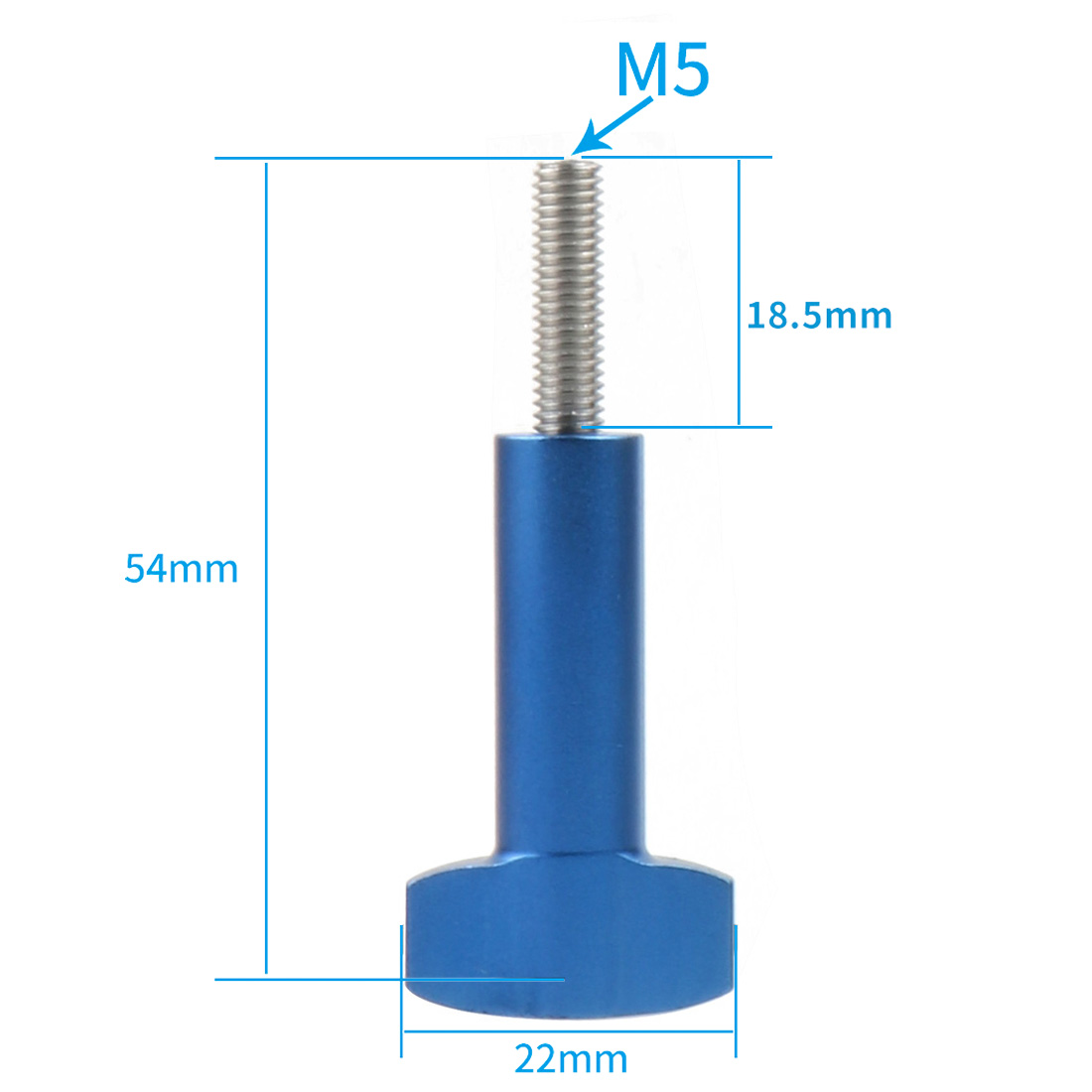 Alu mi num regulowany długi kciuk gałka nakrętka śruby M5 dla GoPro Hero 9 8 7 6 Max Sjcam Mi 4K dla Osmo Action Camera nurkowanie akcesoria: T Type B Blue