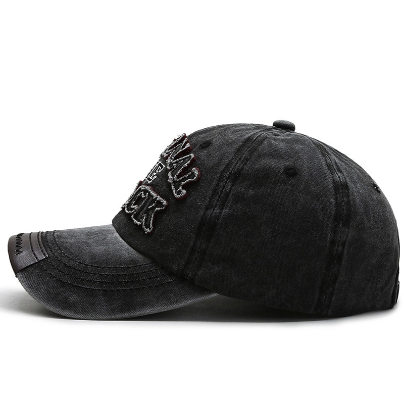 Casquette de baseball alphabet rétro en coton délavé pour homme et femme, chapeau de soleil, avec avant incurvé, pour sports de plein air, collection printemps et automne