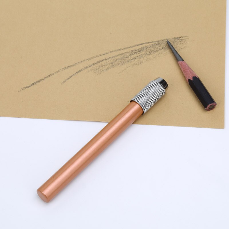 1 farve metal blyantforlænger enkelt hoved blyantforlænger stativ skitse tegning kunst skriveværktøj blyantstik forlængelsesstang: 1 orange