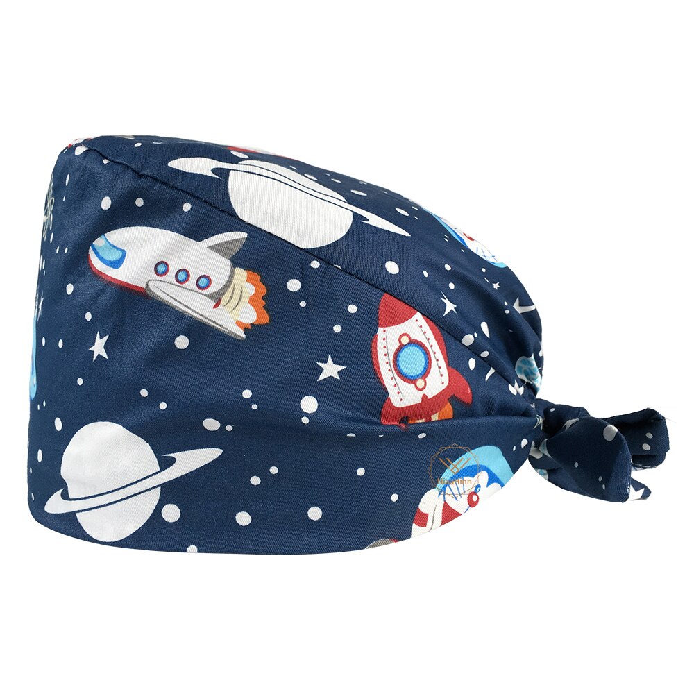 scrubs hat adjustable Men woman Cartoon animal printing caps Multicolor pet store working hats Adjustable Scrub cap: 12088