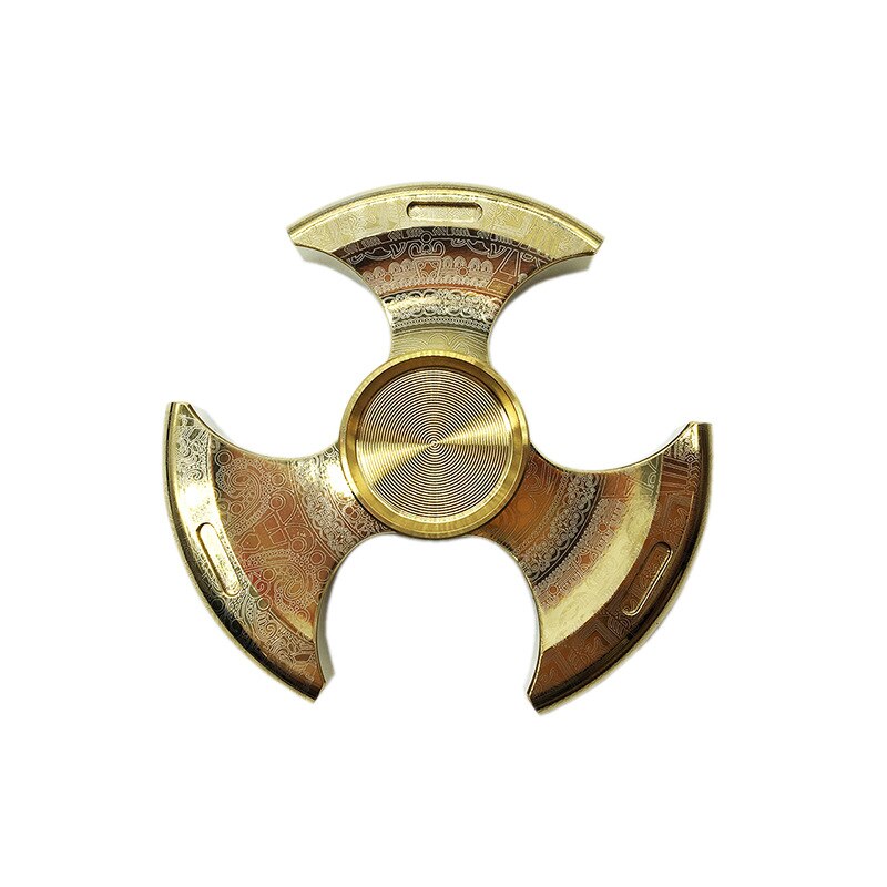 Fidget Spinner Stainless Steel Mayan Color Metal Hand Spinner 5-9min Dice Exterior Smooth Finger Tri Spiner Gyro Toy For Kid: Mayan Golden