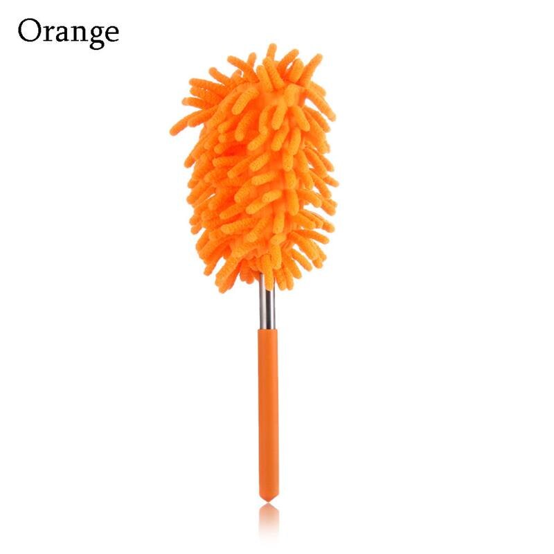 Multifunktionel soveværelse stue fjer støvkost hjemme hjemme mikrofiber støvbørste: Orange
