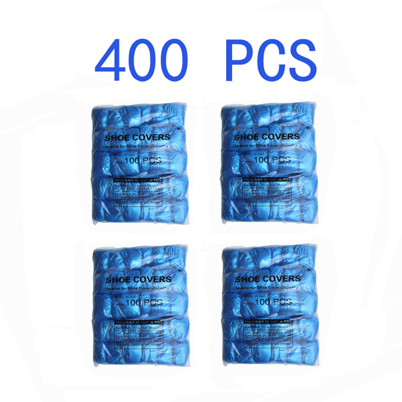 Disposable T-Buckle Overshoes for Automatic Shoe Cover Dispensers Dustproof Boot Covers Waterproof Plastic and Non-Woven Indoor: 400pcs