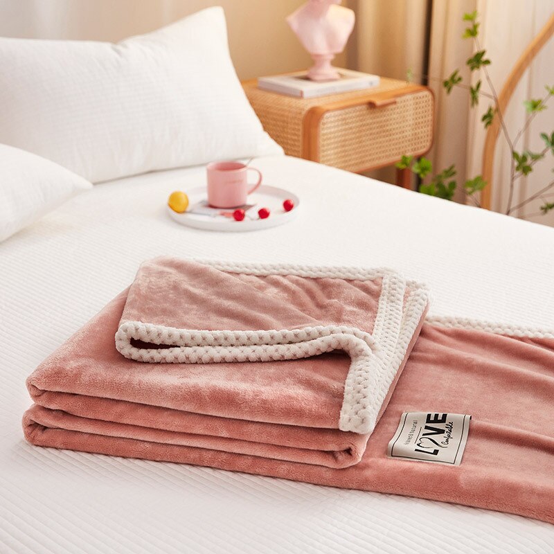 Yaapeet Winter Flannel Blanket Double Thicken Warm Throws Blanket Super Sofa Heavyweight Decorative Bed Blanket 200x230cm
