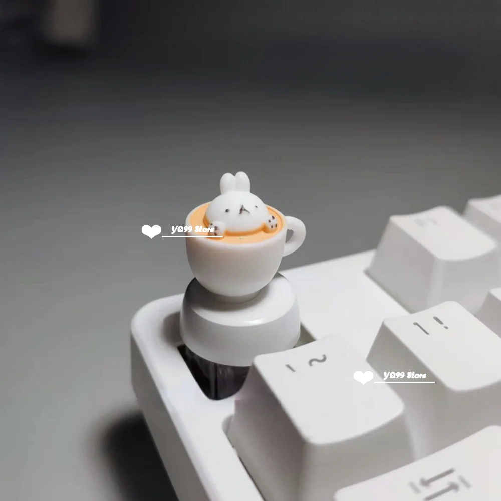 Capuchons de touches de clavier faits à la main, dessin animé, joli pour fille, rose, OEM ESC, pour jeu, clavier mécanique, personnalité artisanale