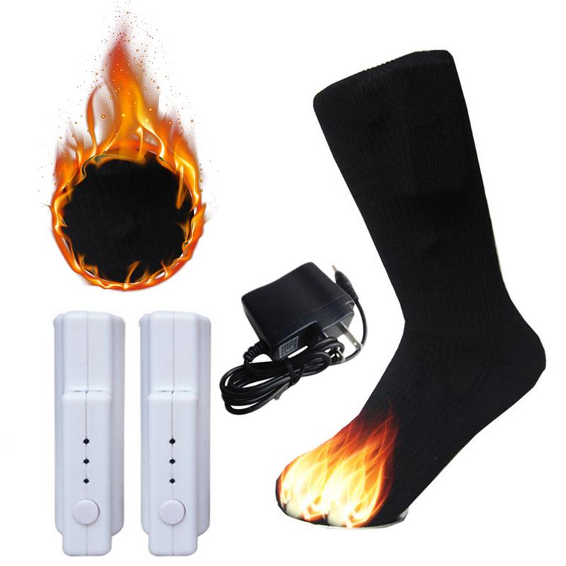 Thermal Cotton Heated Socks Sport Skiing Socks Winter Foot Warmer Electric Warming Sock Battery Power Men Women US Plug