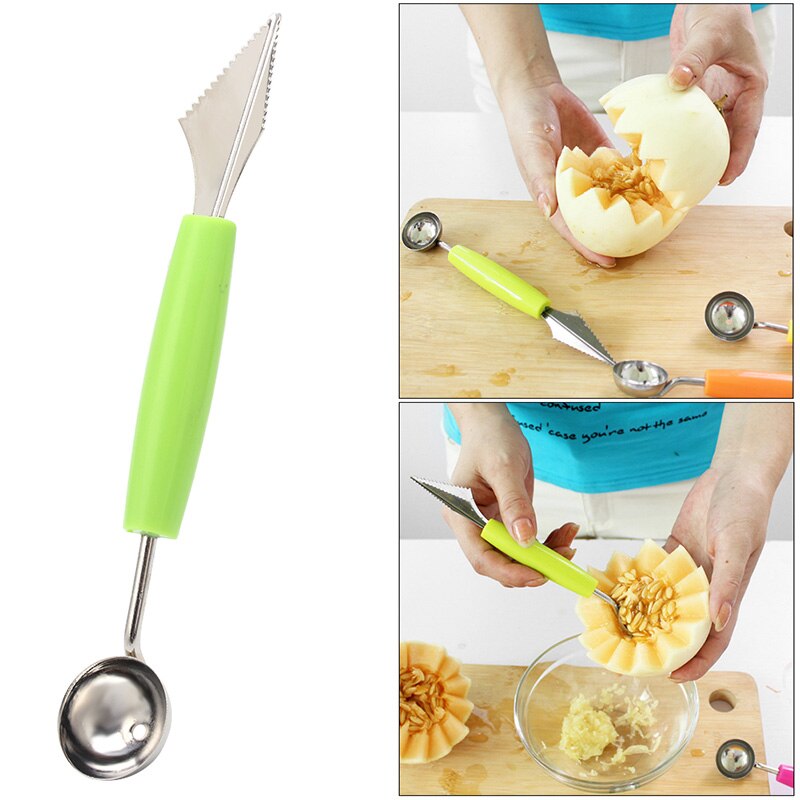 Ahtoska 2pc/ lot melon baller og frugt udskæring kniv frugt grave værktøj køkken frugt værktøjer