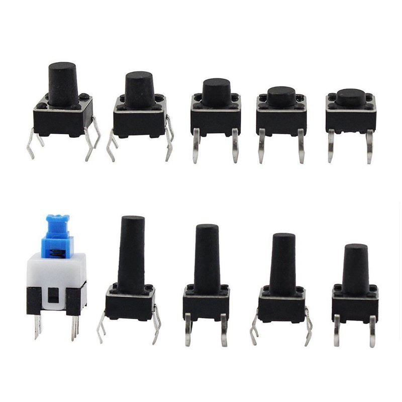 10 kinds Values 180PCS Tactile Push Button Switch micro-trigger Mini Momentary Tact Assortment