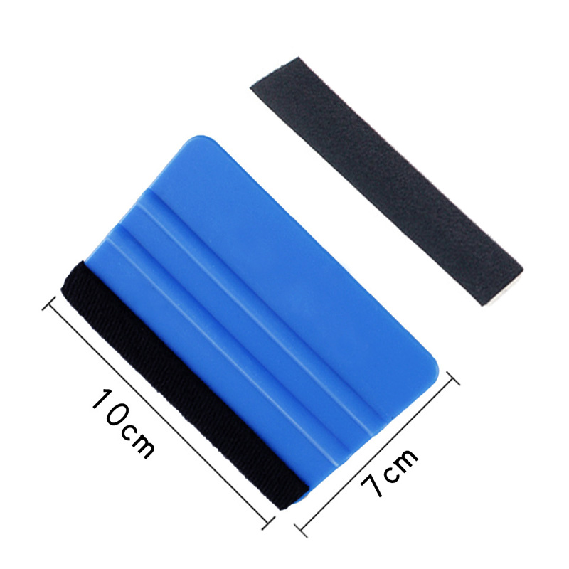 Escurridor de plástico con borde de fieltro, raspador de envoltura de vinilo para coche, herramienta de envoltura de escurridor de fieltro, aplicador de calcomanías, herramienta de alisado de papel tapiz, 1 ud.: Plata