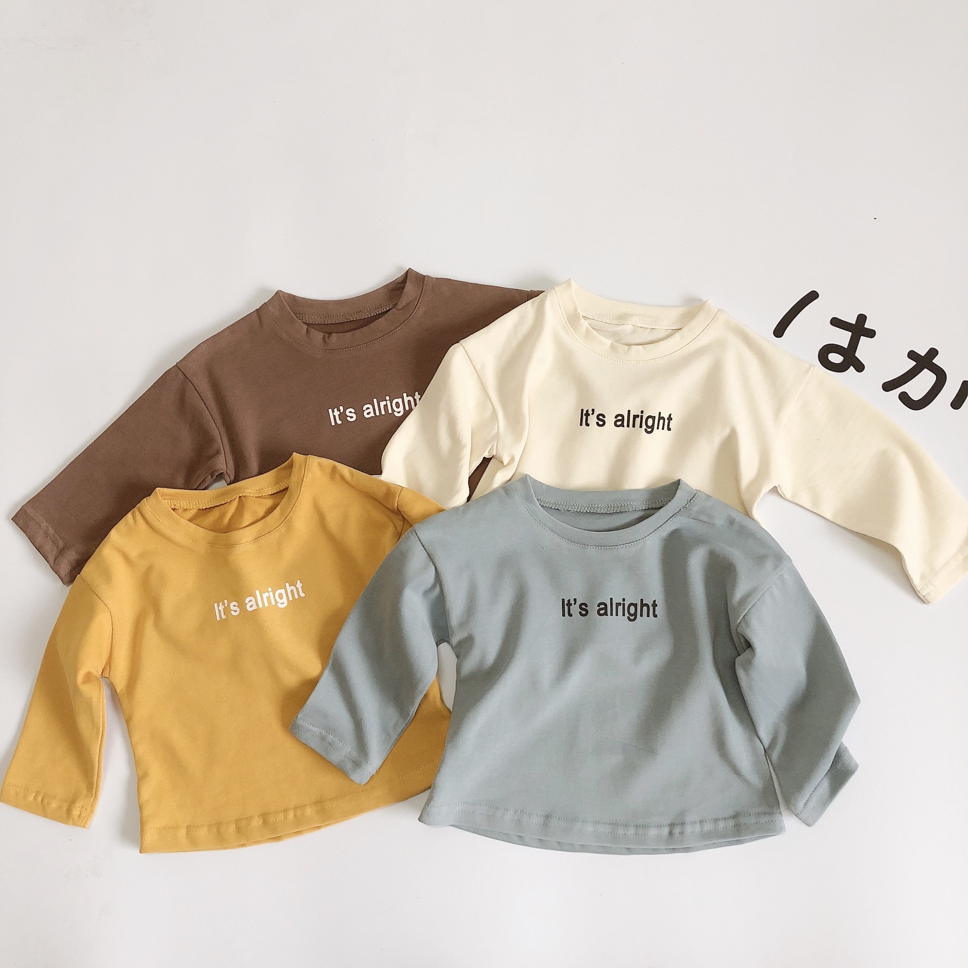 Lente Koreaanse Stijl Baby Jongens Meisjes Letters Gedrukt Lange Mouwen T Shirts 1-6 Jaar Jongens Kids Puur Katoen casual Tees