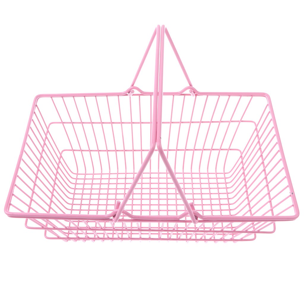 Mini Supermarket Shopping Hand Basket Kids Role Play Pretend Game Toy Pink M