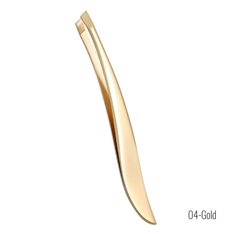 1 Pc Rvs Wenkbrauw Pincet Slant Tip Womens Mens Wenkbrauw Pincet Voor Wenkbrauw Ingegroeide Shaper: Gold