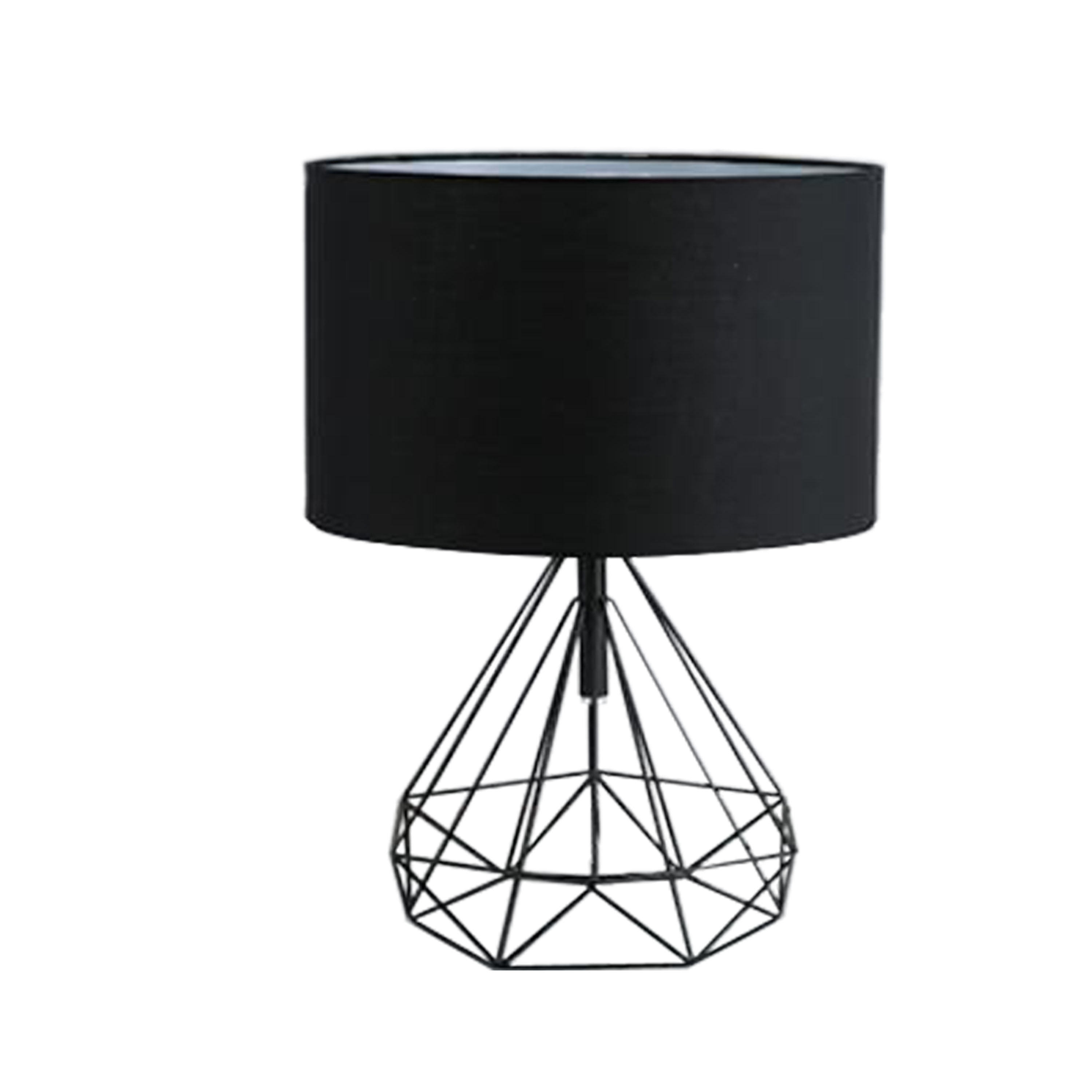 nordisch retro Geometrische schreibtisch lampe Gold Schwarz Weiß Hohl Diamant Tuch schatten Tisch Lampe Schlafzimmer Wohnkultur Leuchten: RGB / Schwarz