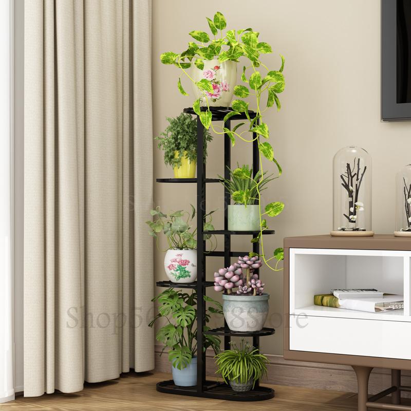Smedejerns blomsterhylde stue soveværelse blomsterreol flerlags indendørs specialtilbud jern balkon blomsterhylde hylder hjem