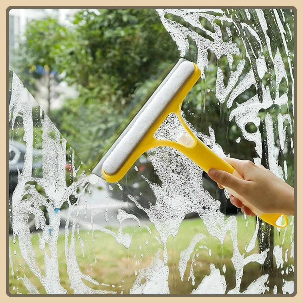 3-in-1 raamreinigingswisser Multifunctionele glazen spiegelwisser met spuitfles Microfiber scrub Huishoudelijke autoreiniger Gereedschap