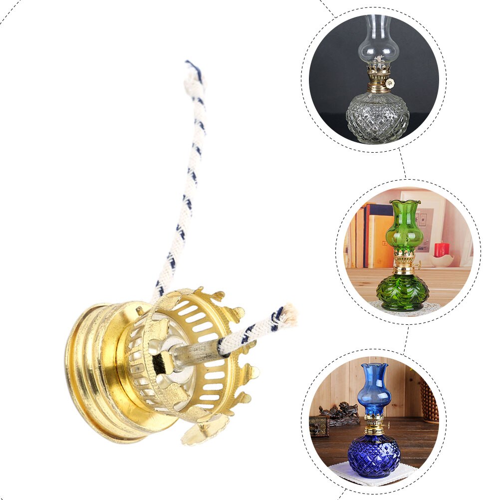 1 Set Oil Lamp Replacement Wick Antique Kerosene Lamp Burner Wick Holder Parts