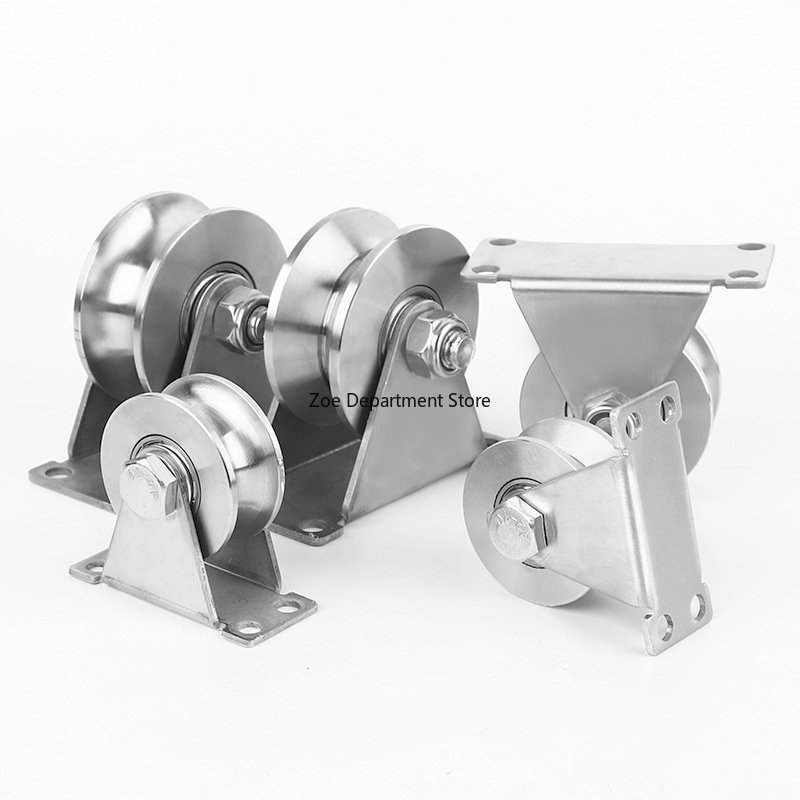 Schiebetorrollen/Riemenscheiben/Räder, Riemenscheibe aus Edelstahl 304, U/V-förmiges Übersetzungstürschienenrad