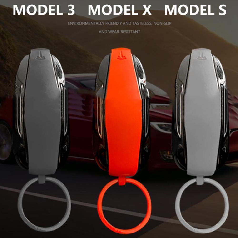 Silikonikuminen auton avaimen suoja avaimenperän suoja avaimeton kaukosäädin 3 s x mallisuoja tesla koteloon  p3 h 7
