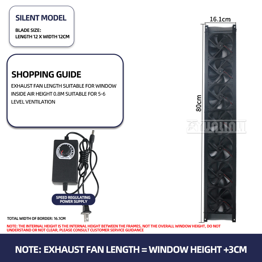 Window Exhaust Fan Silent Exhaust Machine Fresh Air Fan Efficient Kitchen Ventilation System Abluftventilator Für Küche: Dark Grey