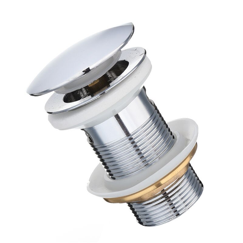 Zinc Alloy Click Slotted Basin Sink Tap Drain Bath Overflow Hole Push Button Pops up Clack Waste Plug