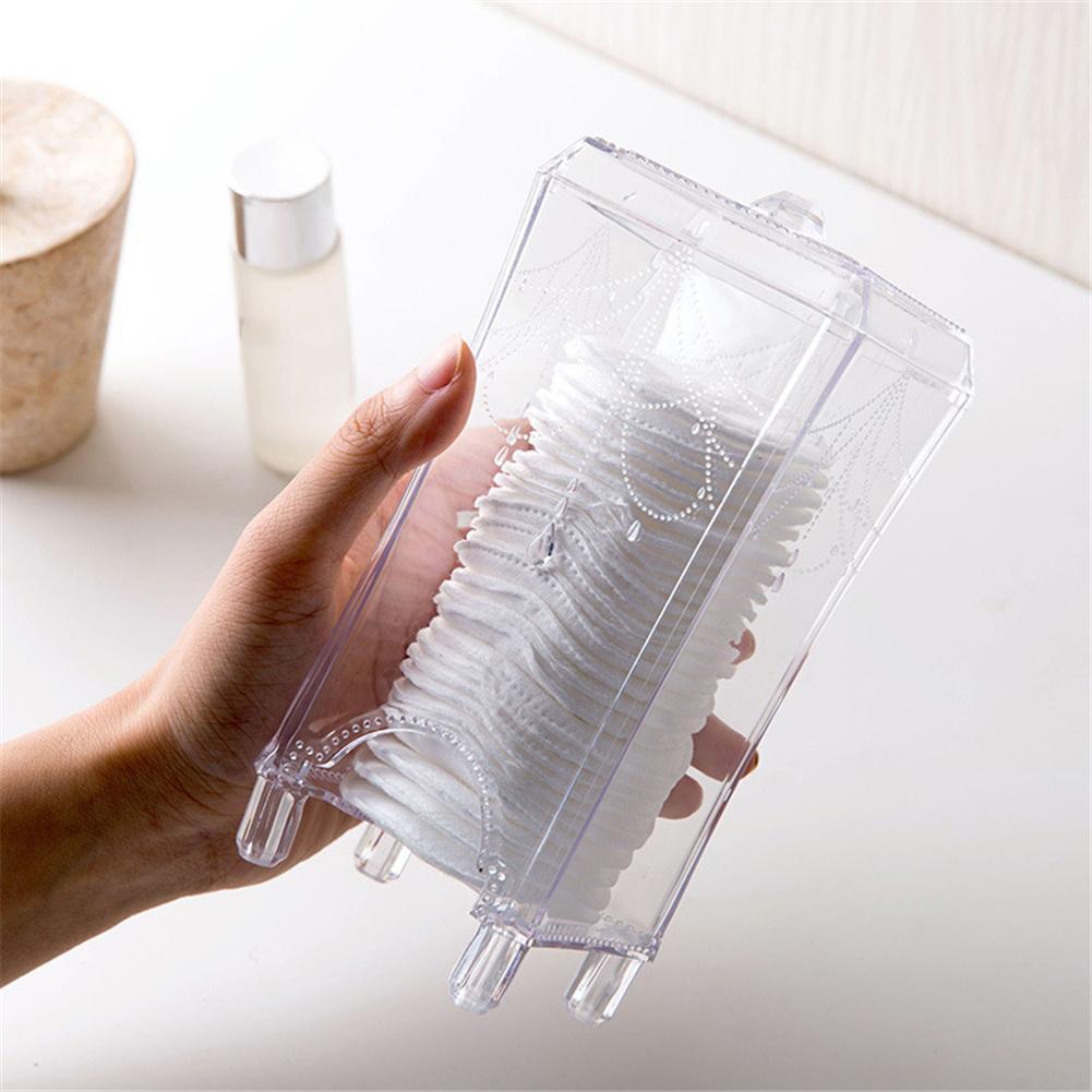 Beste wattenschijfjes dispenser opbergdoos doos wollen deksel transparant stofvrij make-up organizers dames opbergdoos