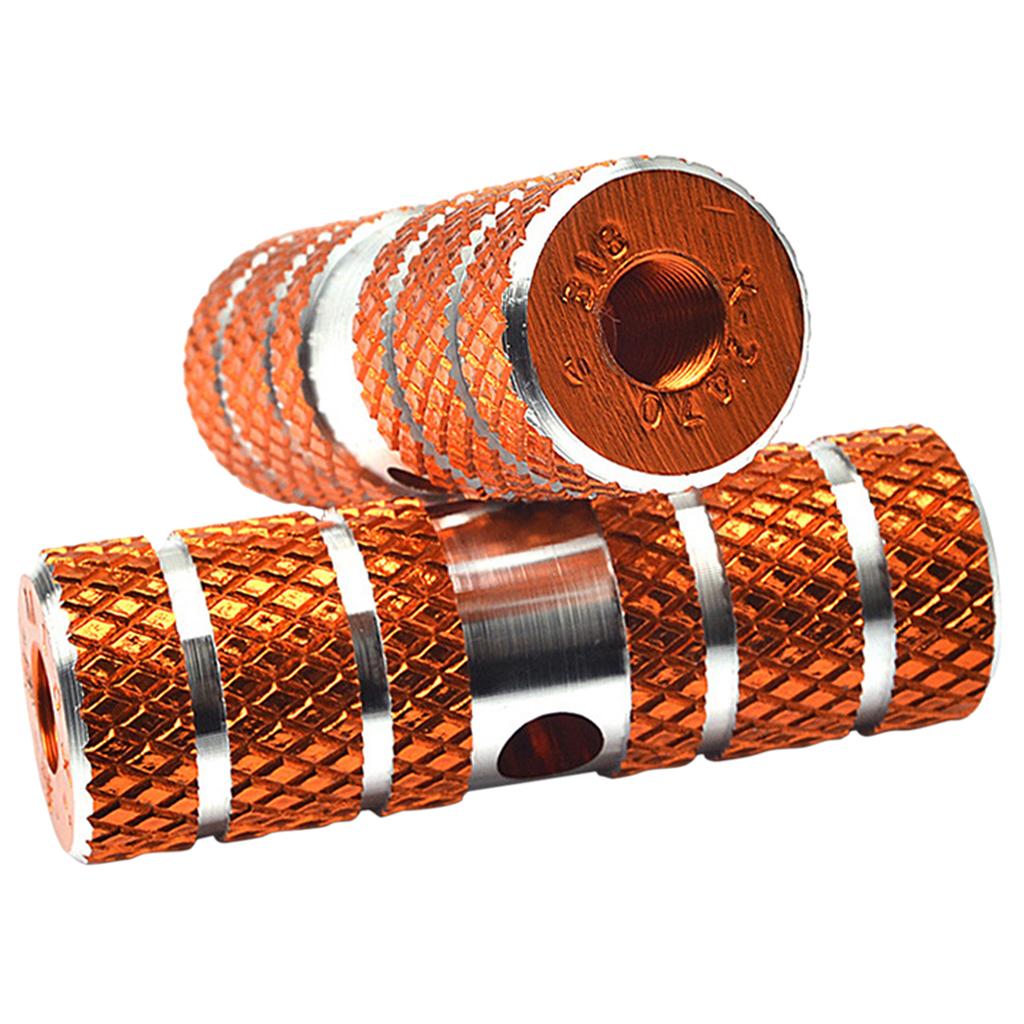 2 Teile/satz Nicht-Unterhose MTB Fahrrad Fahrrad Aluminium Legierung Pedal Vorne Hinterachse Fußrasten Ausrügestochen für Rennrad MTB Zylinder Fahrrad Teil: Orange