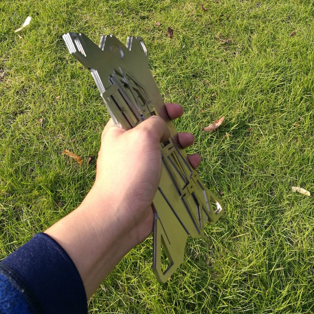 Portable Stainless Steel Folding Firewood Stove Collapsible Burning Rocket Stove For Outdoor Camping Hiking Picnic Cooking Stove