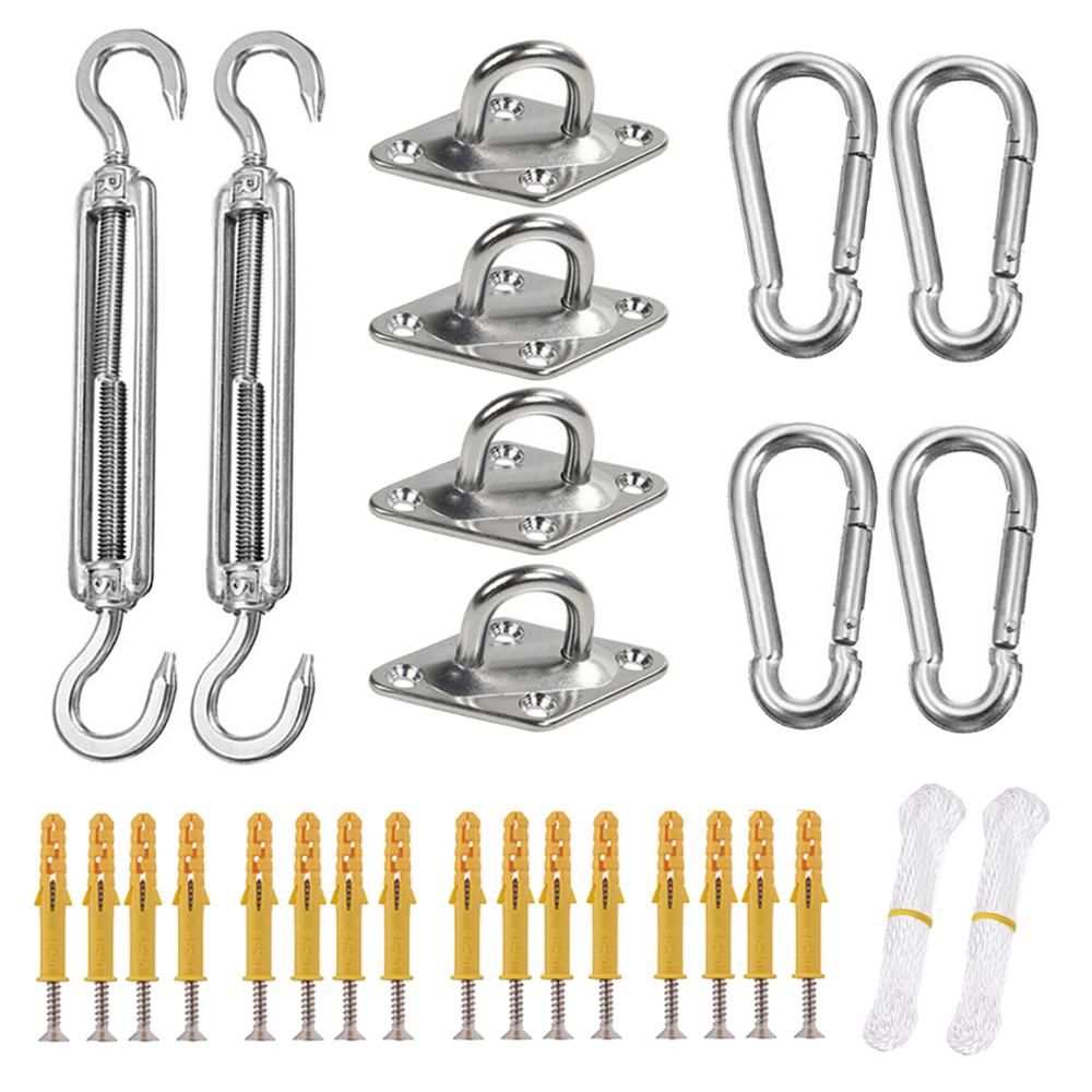 Sun Shelter Sunshade Protection Outdoor Canopy Garden Patio Pool Shade Sail Awning Camping UV Block Waterproof Sun Shade Sail: 28PCS Accessories